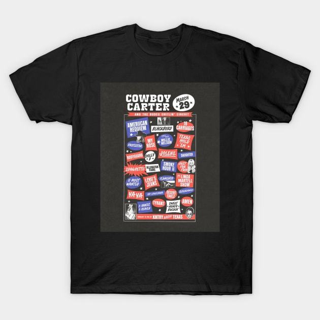 Cowboy Carter, Cowboy Carter Tracklist T-Shirt by BrunoMaxey